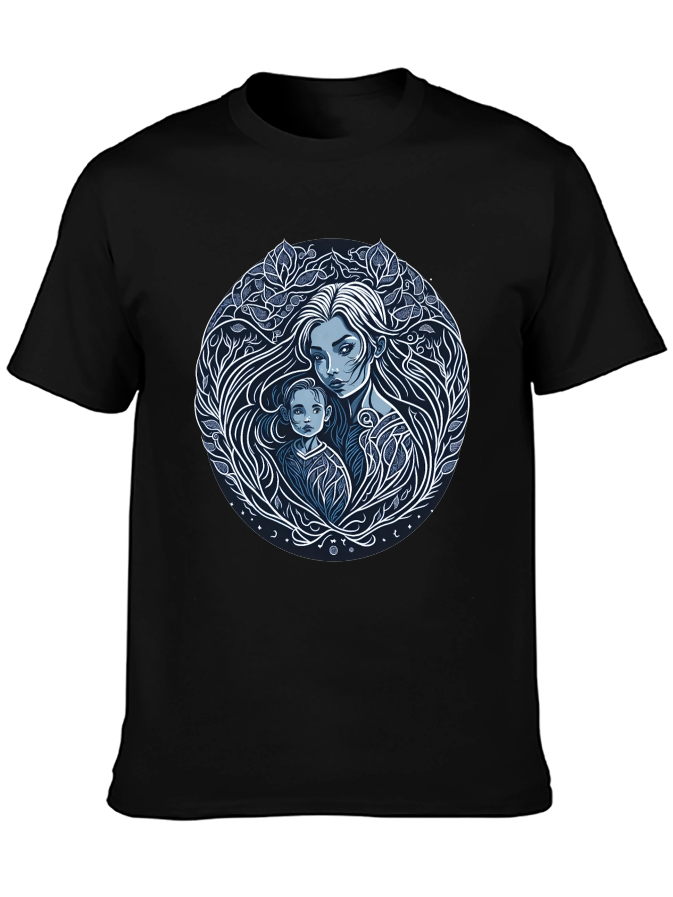 Mother and Child Graphic Tee - Black