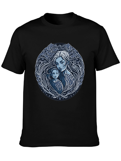 Mother and Child Graphic Tee - Black