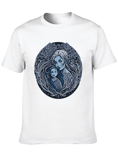 Mother and Child Graphic Tee - Black