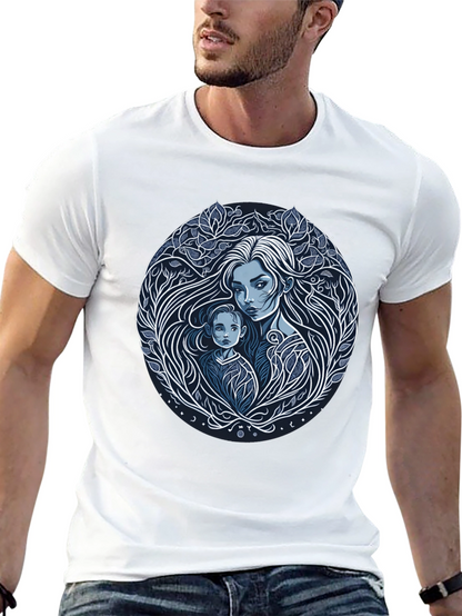 Mother and Child Graphic Tee - Black