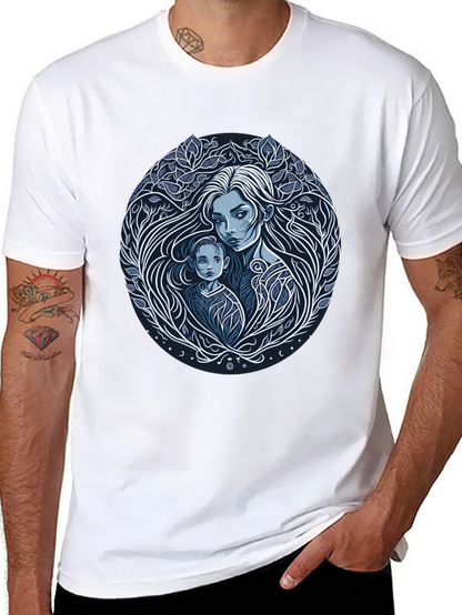 Mother and Child Graphic Tee - Black
