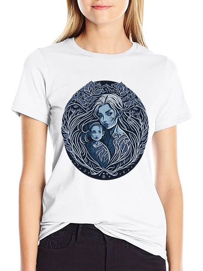 Mother and Child Graphic Tee - Black