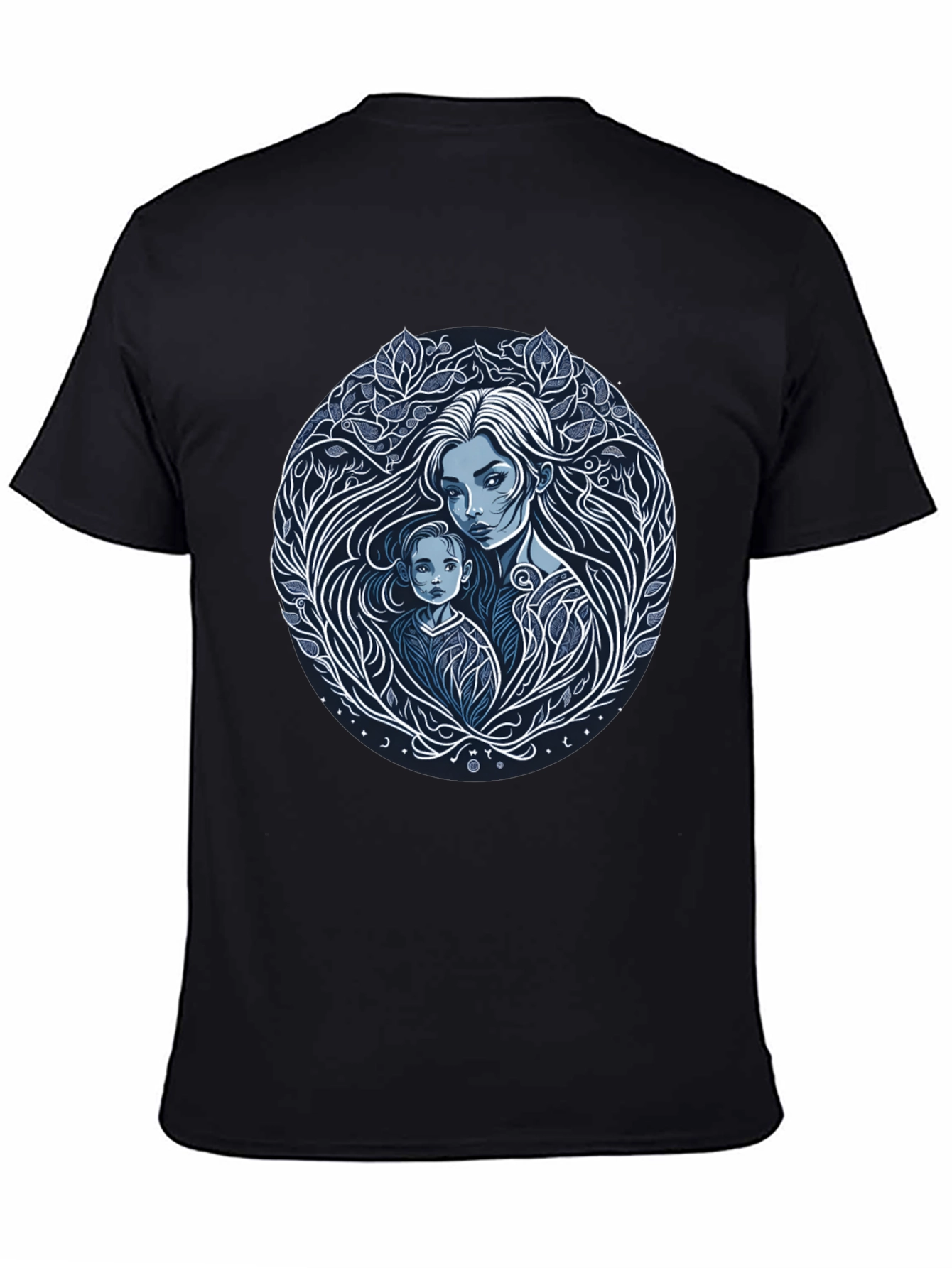 Mother and Child Graphic Tee - Black