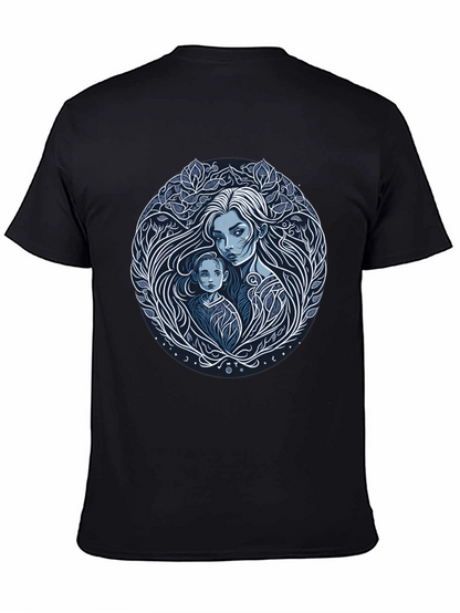 Mother and Child Graphic Tee - Black