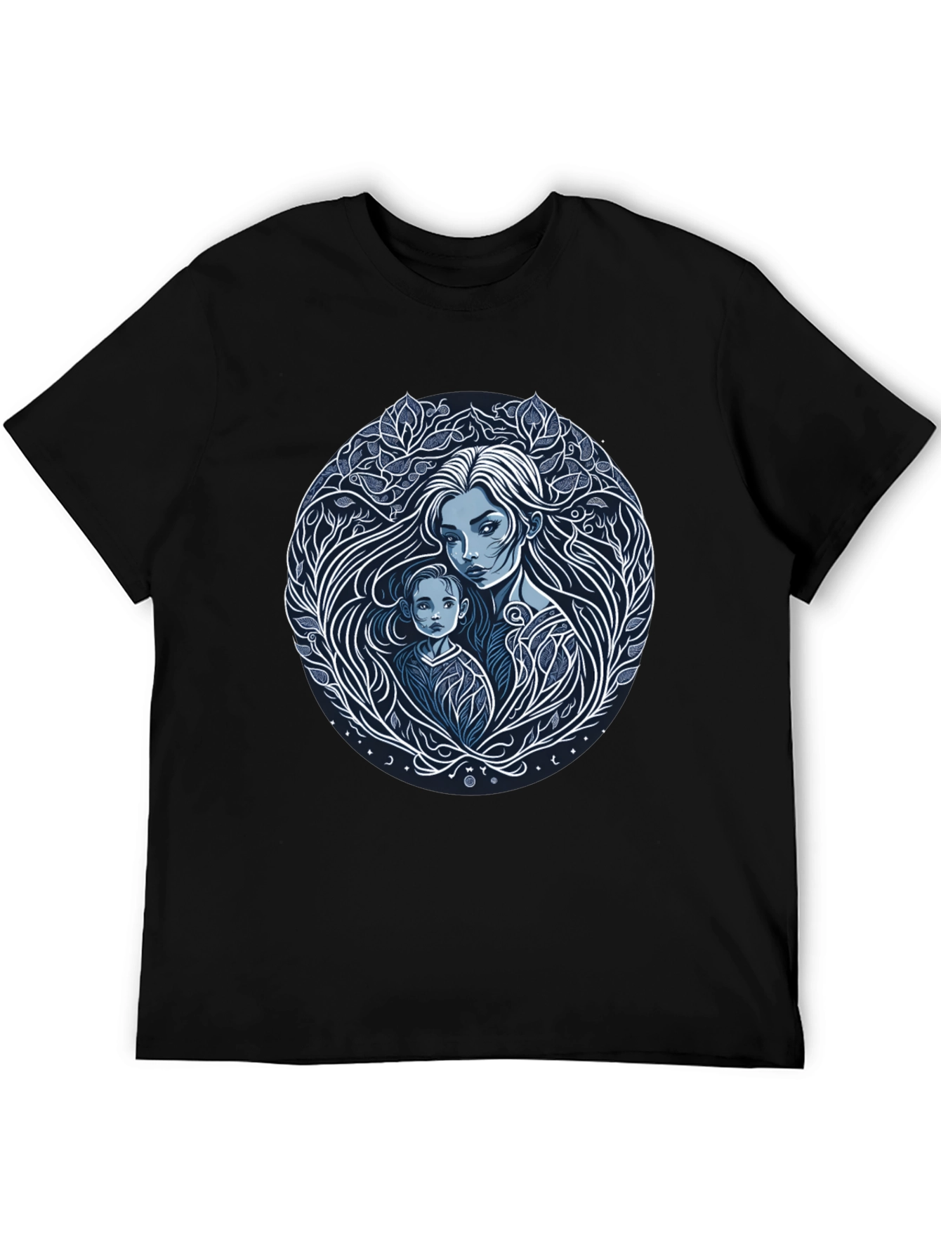 Mother and Child Graphic Tee - Black