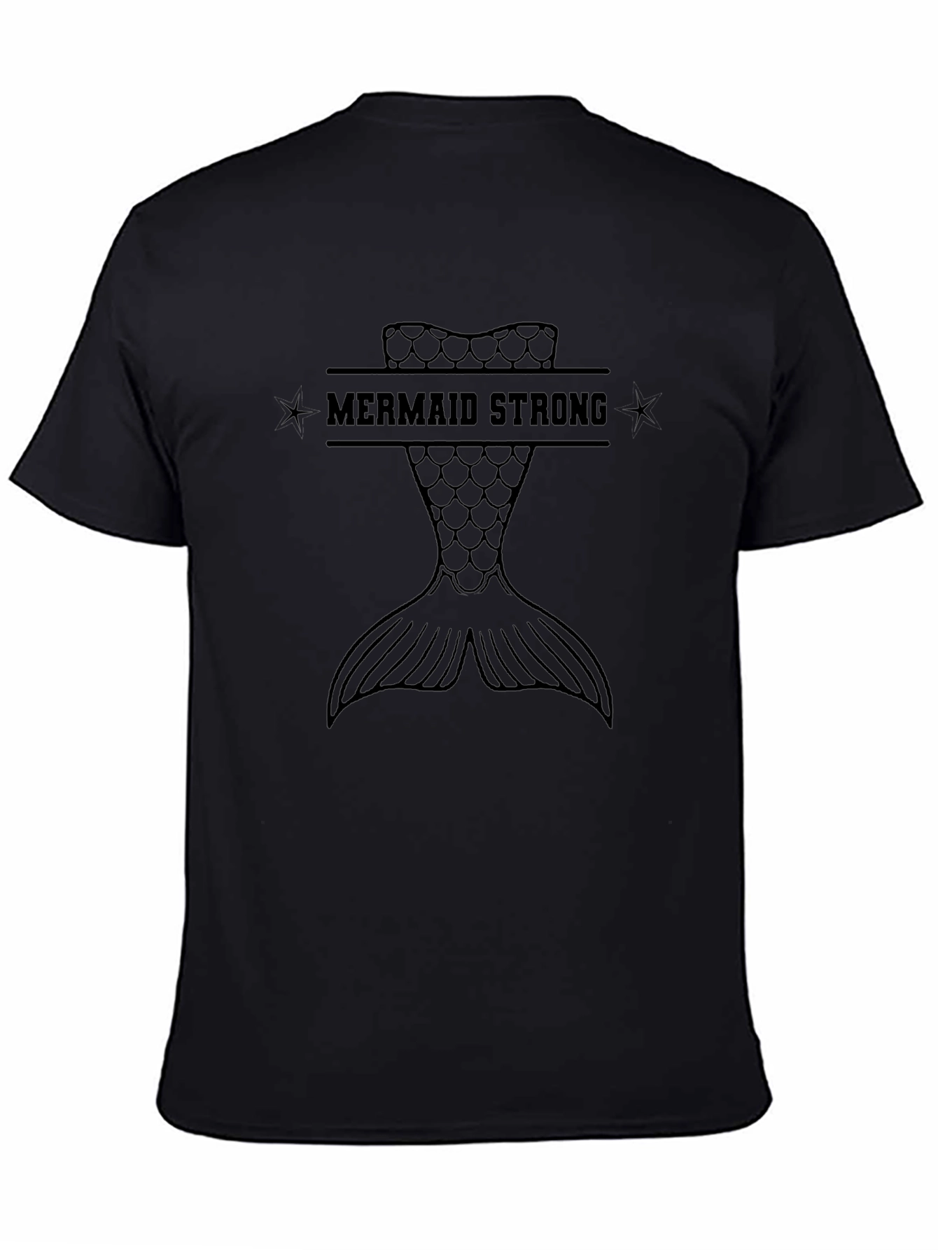 Mermaid Strong Graphic Tee - Black