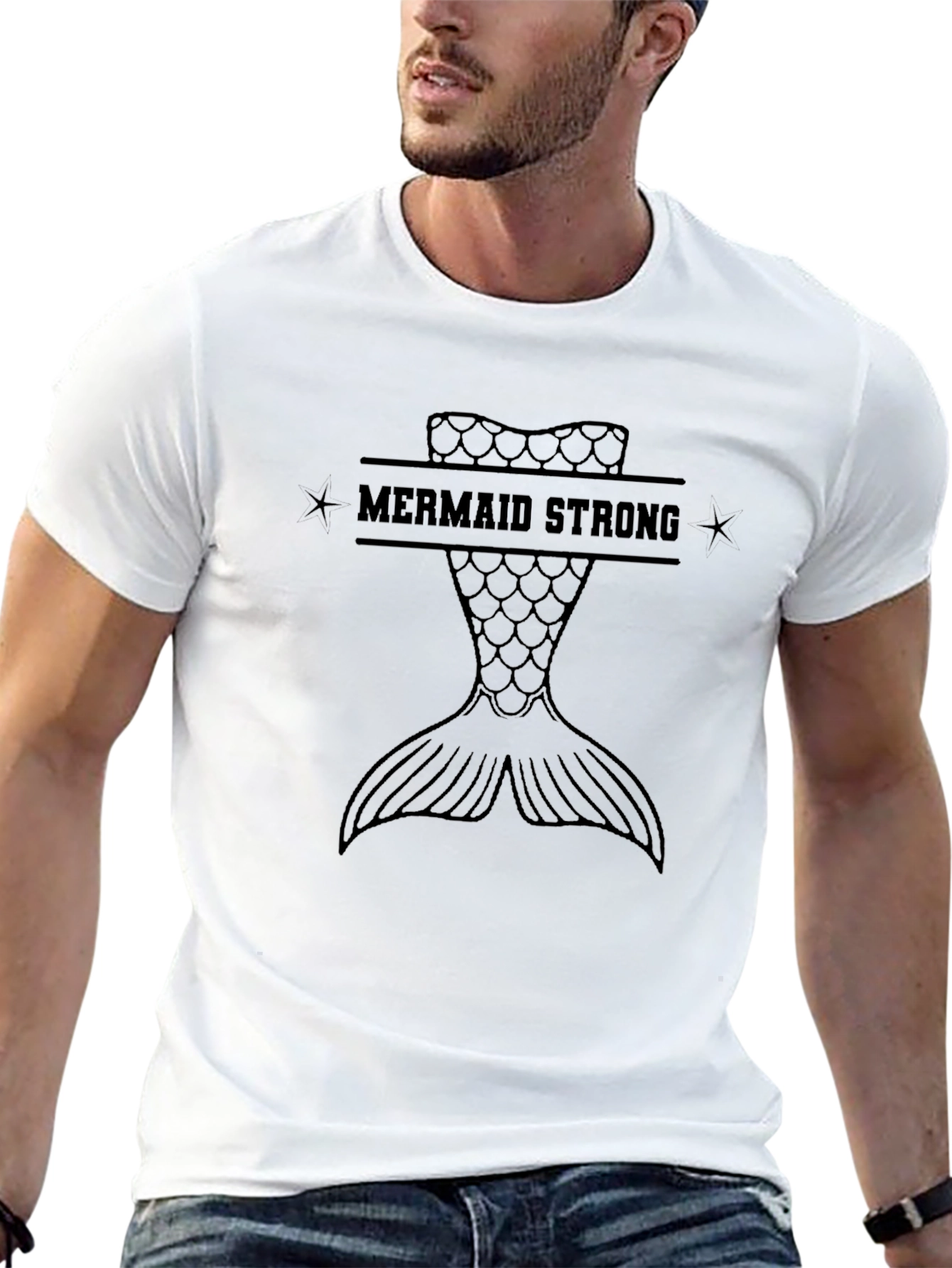 Mermaid Strong Graphic Tee - Black