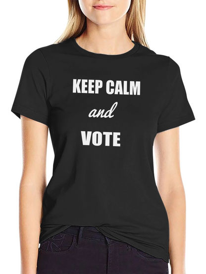 Keep Calm and Vote Graphic Tee - Black Cotton
