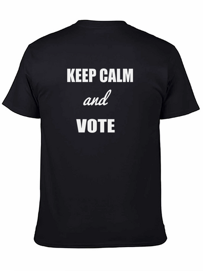 Keep Calm and Vote Graphic Tee - Black Cotton