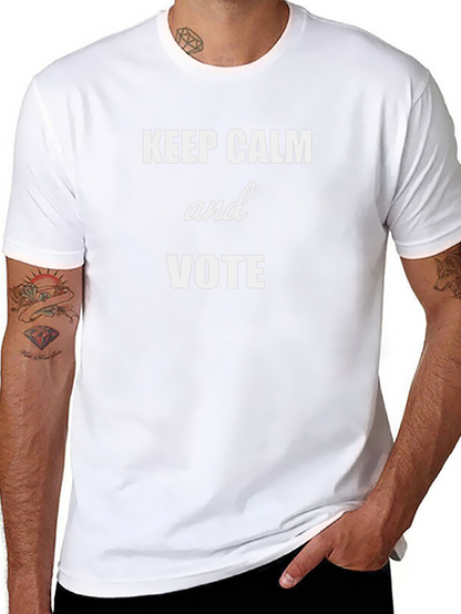 Keep Calm and Vote Graphic Tee - Black Cotton