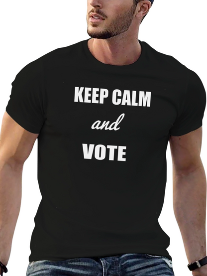 Keep Calm and Vote Graphic Tee - Black Cotton