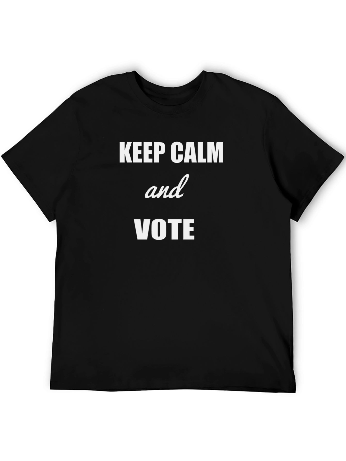 Keep Calm and Vote Graphic Tee - Black Cotton