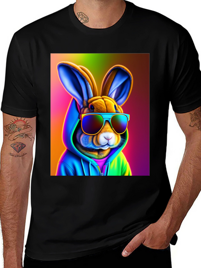 Cool Rabbit Tee: Rainbow Hoodie & Shades