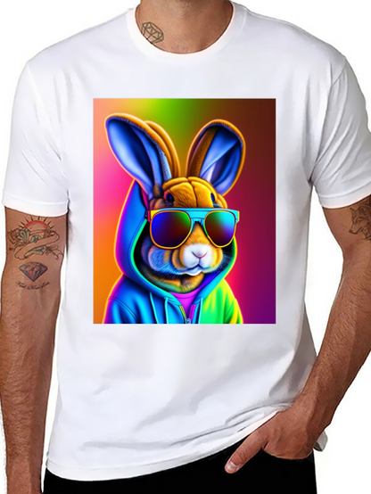 Cool Rabbit Tee: Rainbow Hoodie & Shades