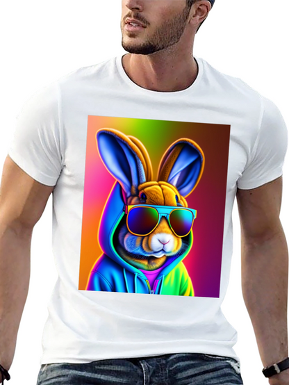 Cool Rabbit Tee: Rainbow Hoodie & Shades