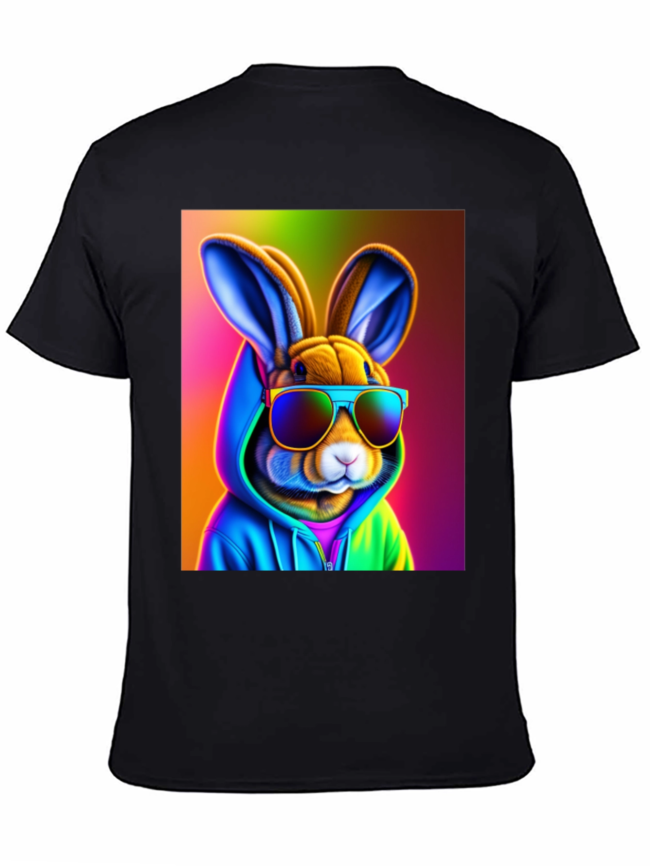 Cool Rabbit Tee: Rainbow Hoodie & Shades
