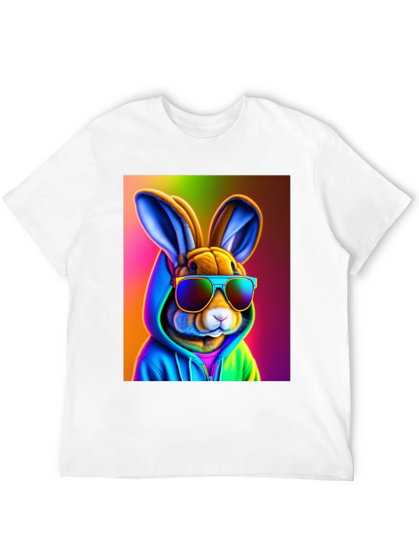 Cool Rabbit Tee: Rainbow Hoodie & Shades