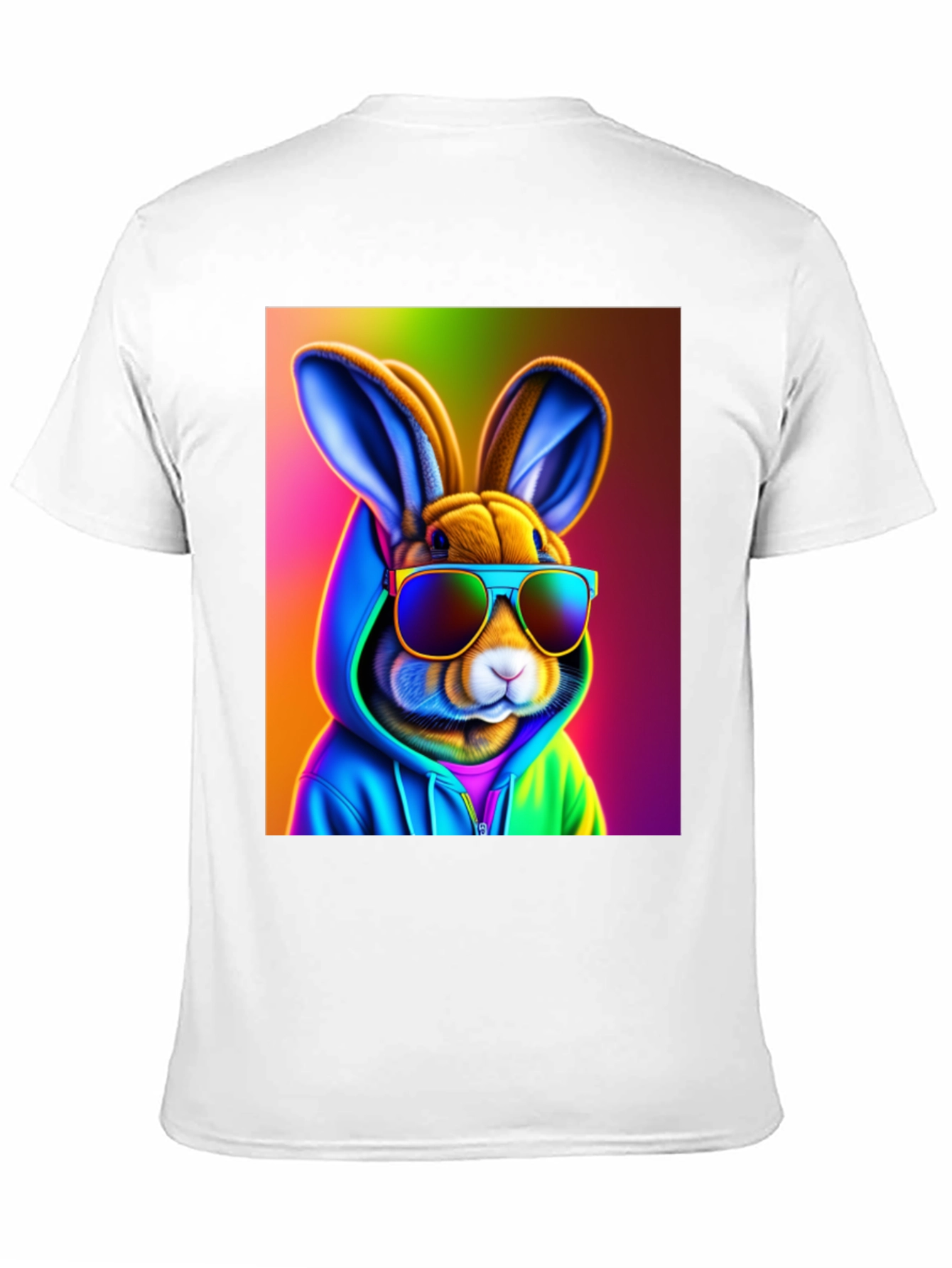 Cool Rabbit Tee: Rainbow Hoodie & Shades