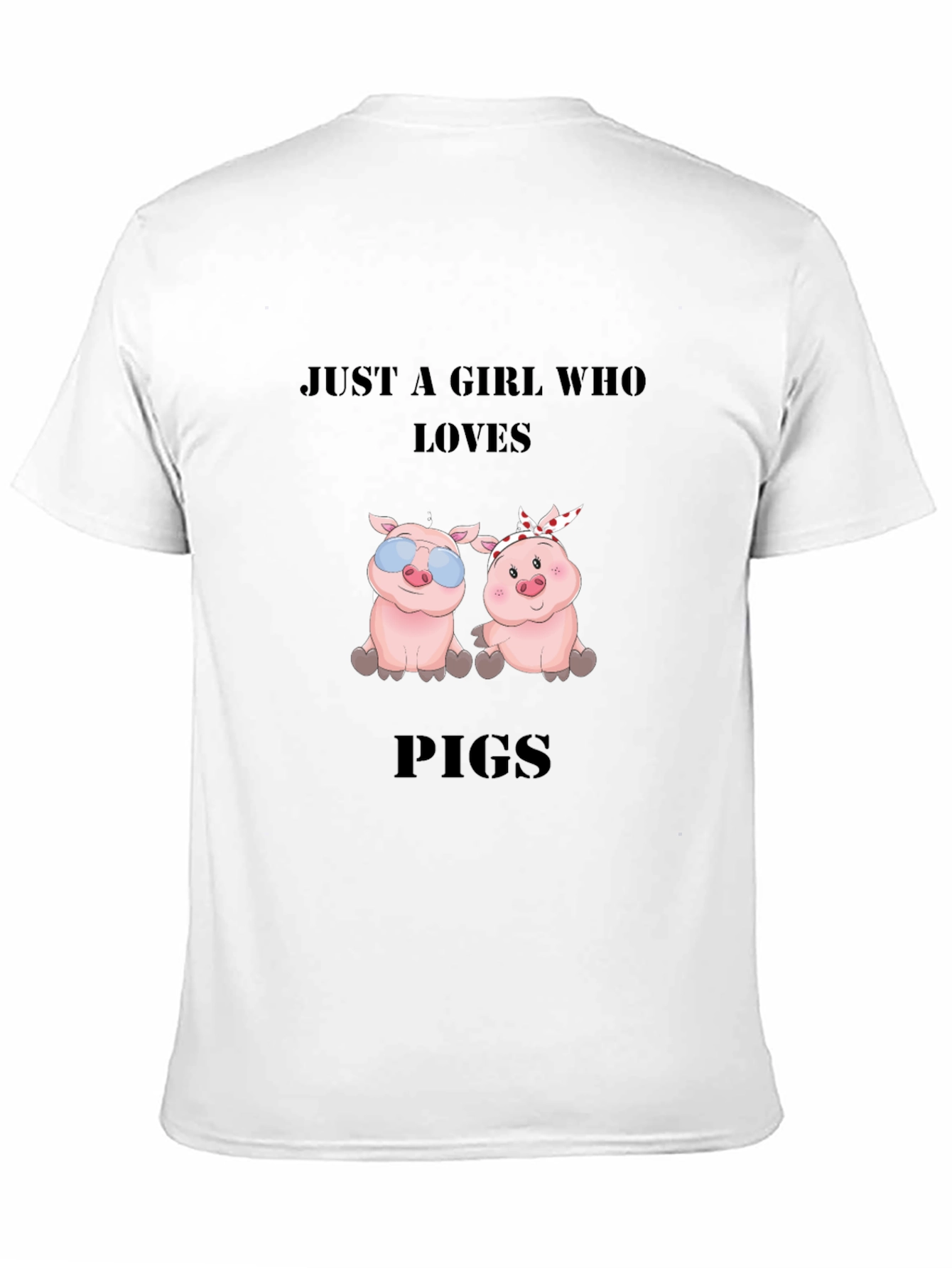 Just a Girl Who Loves Pigs Black T-Shirt