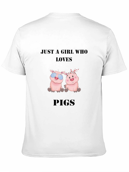 Just a Girl Who Loves Pigs Black T-Shirt