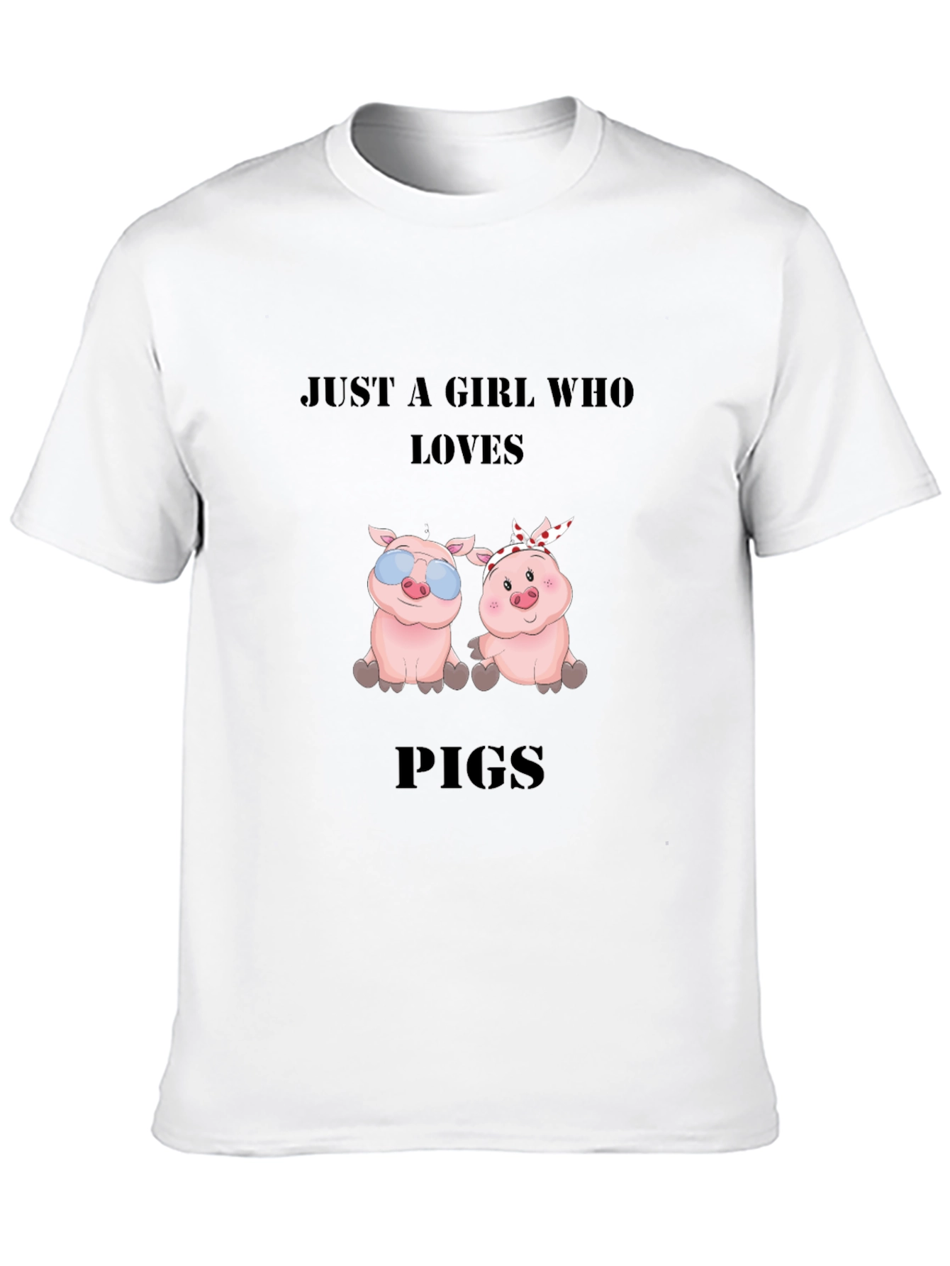 Just a Girl Who Loves Pigs Black T-Shirt