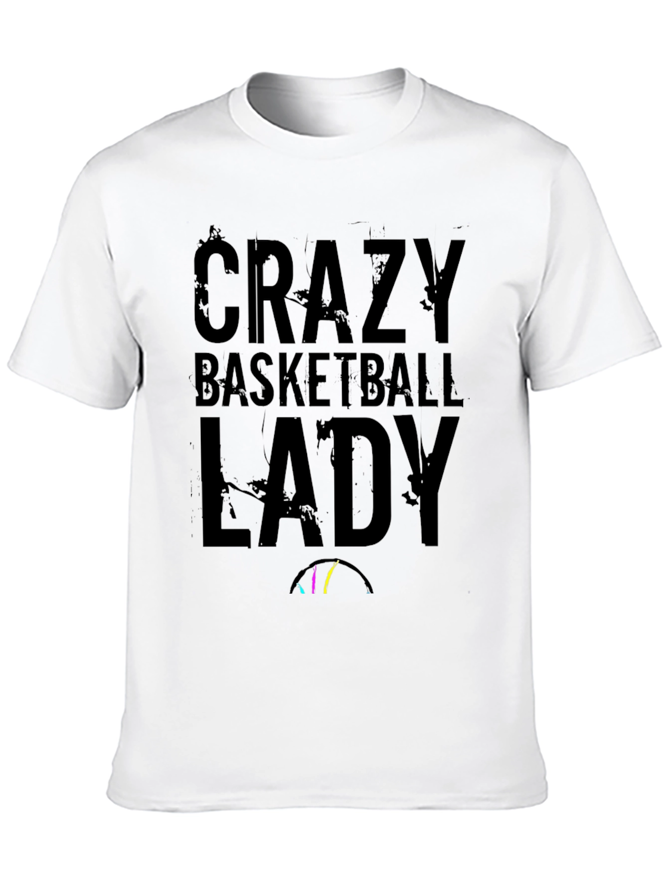 Crazy Basketball Lady Black T-Shirt