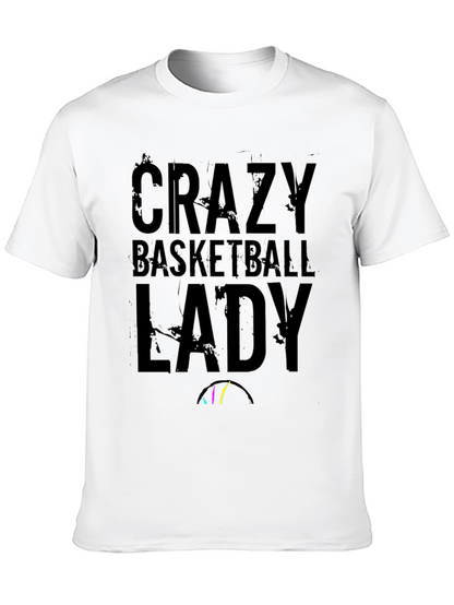Crazy Basketball Lady Black T-Shirt