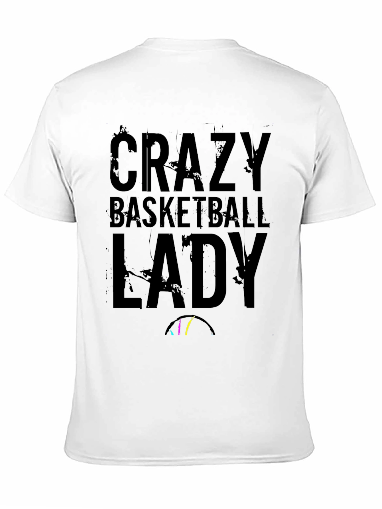 Crazy Basketball Lady Black T-Shirt