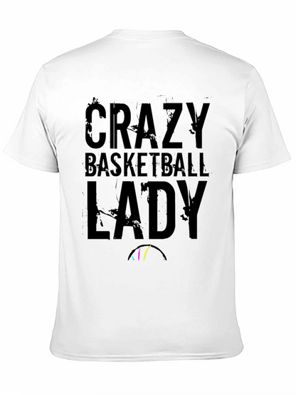 Crazy Basketball Lady Black T-Shirt