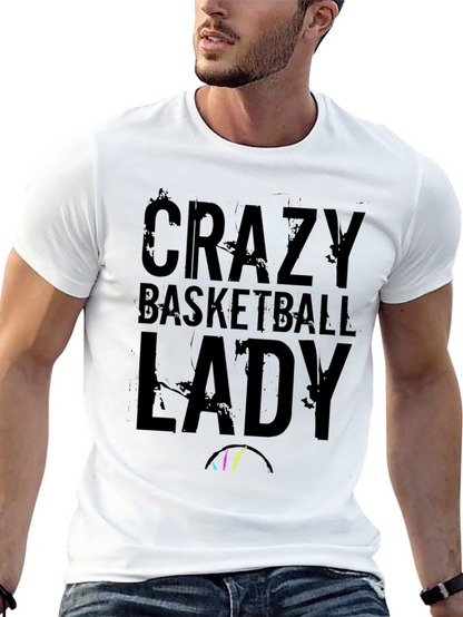 Crazy Basketball Lady Black T-Shirt