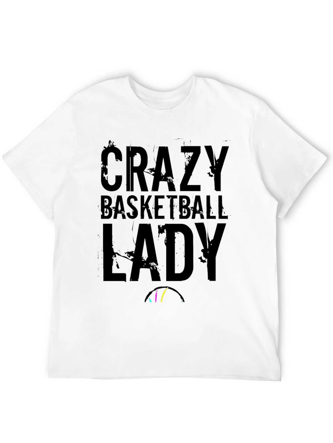Crazy Basketball Lady Black T-Shirt