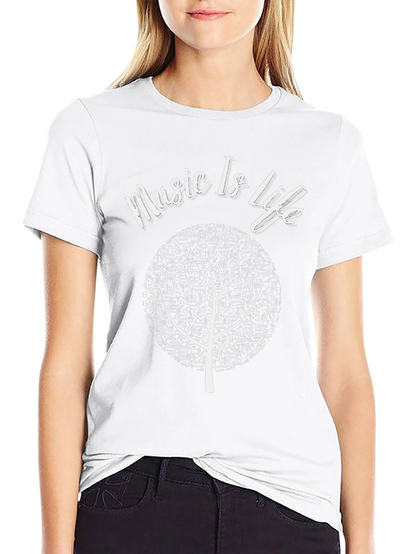 Music Is Life T-Shirt - Musical Tree Design