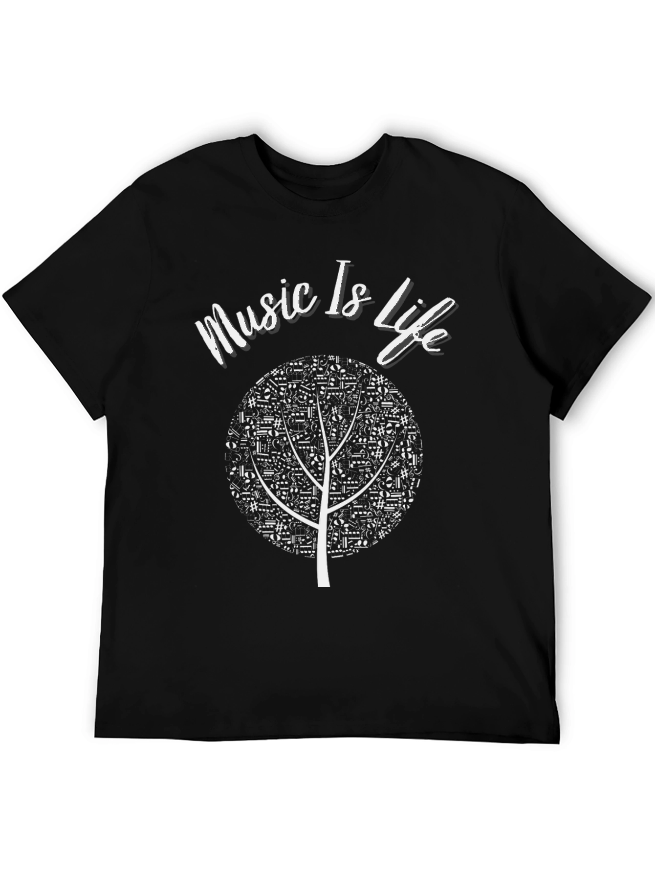 Music Is Life T-Shirt - Musical Tree Design