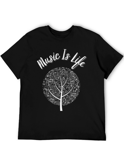 Music Is Life T-Shirt - Musical Tree Design