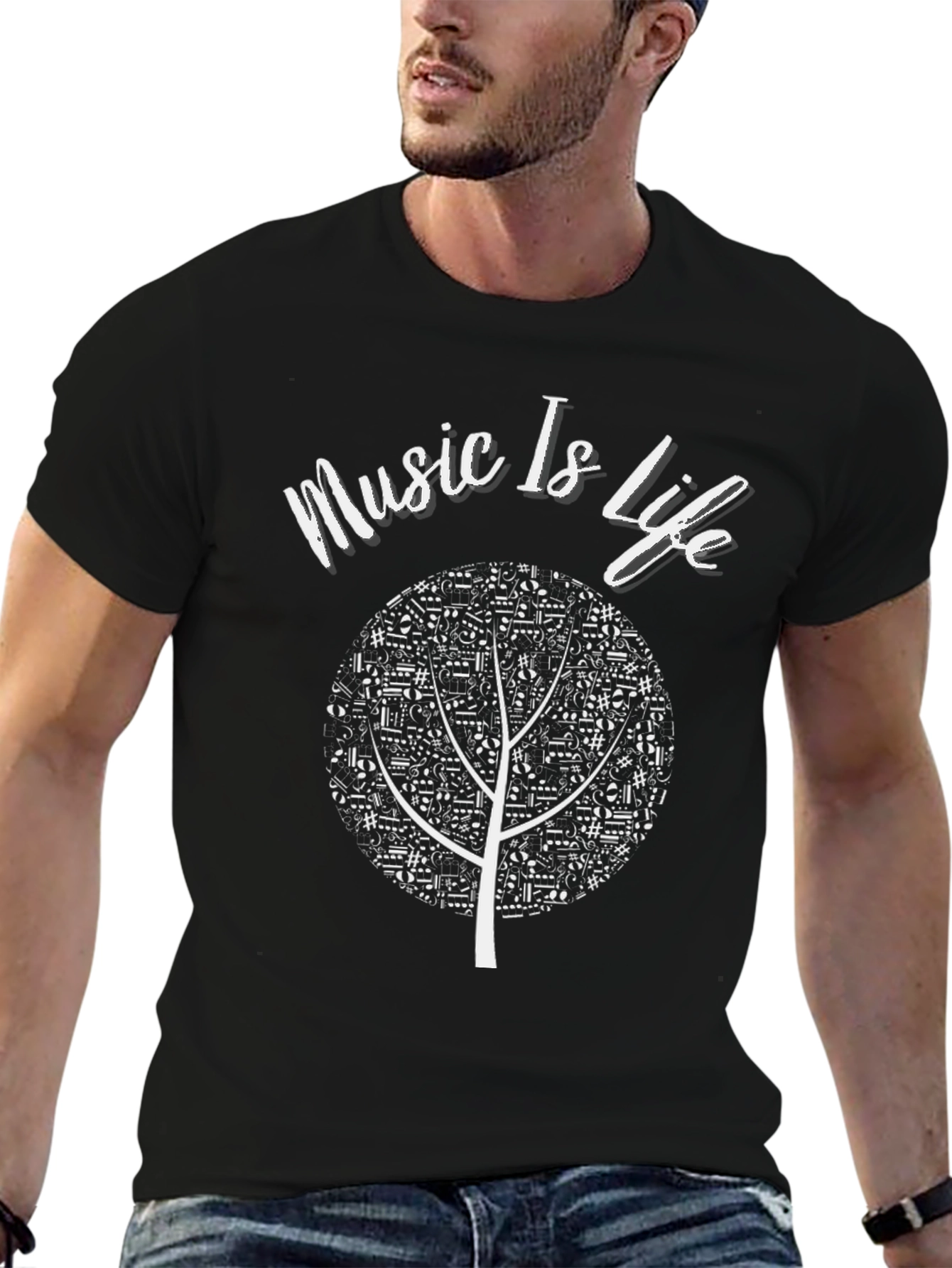 Music Is Life T-Shirt - Musical Tree Design