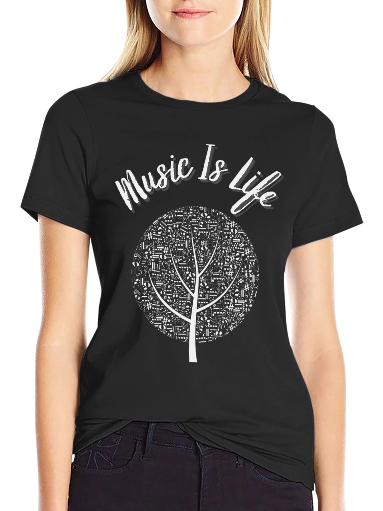 Music Is Life T-Shirt - Musical Tree Design