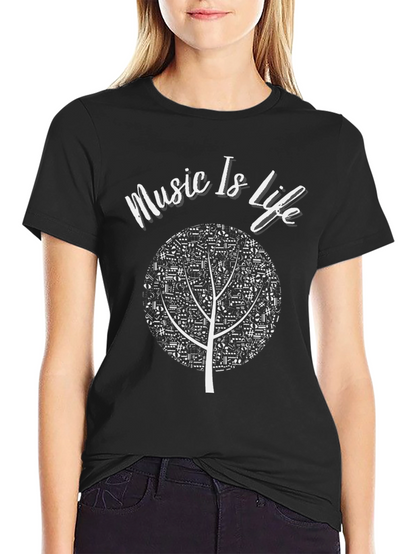 Music Is Life T-Shirt - Musical Tree Design