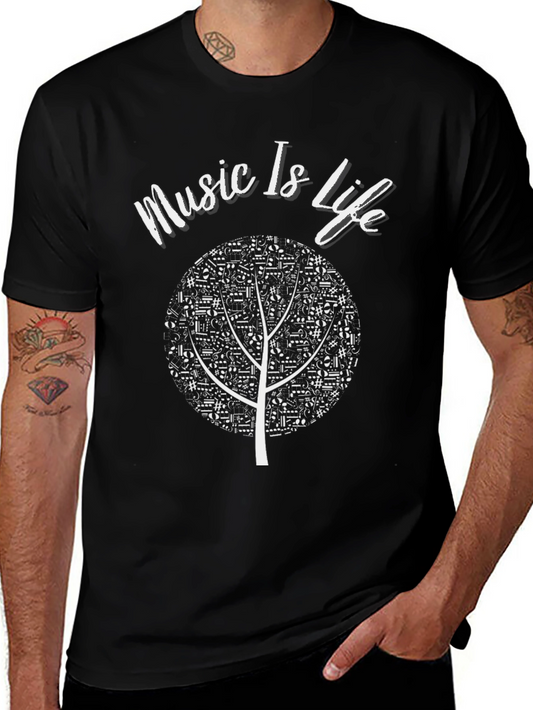Music Is Life T-Shirt - Musical Tree Design