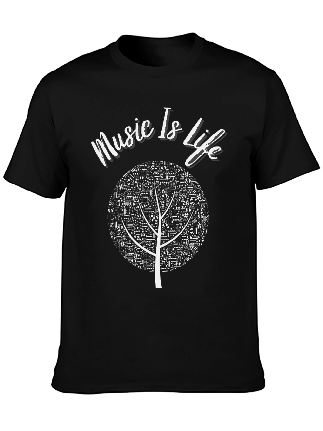 Music Is Life T-Shirt - Musical Tree Design