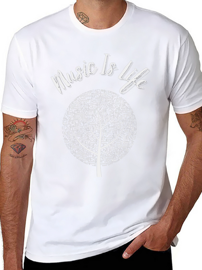 Music Is Life T-Shirt - Musical Tree Design