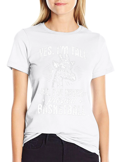 Funny Giraffe T-Shirt - Yes Im Tall Basketball Tee