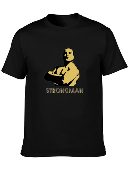 Strongman Graphic Tee - Bold Silhouette Design