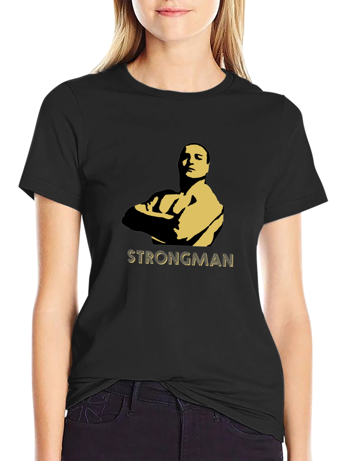 Strongman Graphic Tee - Bold Silhouette Design