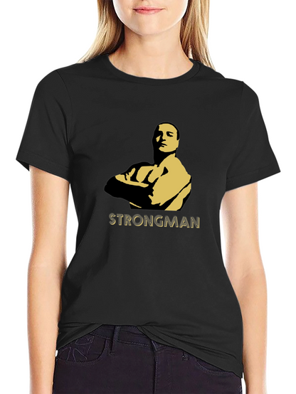 Strongman Graphic Tee - Bold Silhouette Design