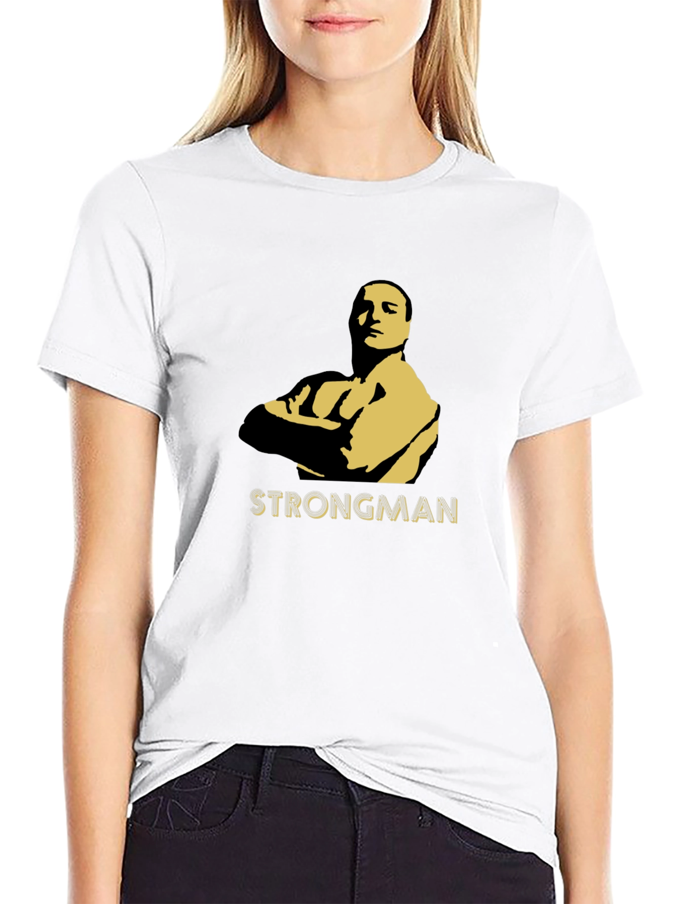 Strongman Graphic Tee - Bold Silhouette Design