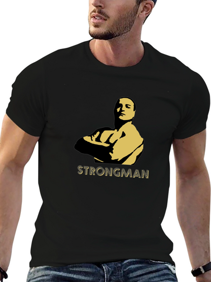 Strongman Graphic Tee - Bold Silhouette Design