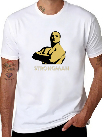 Strongman Graphic Tee - Bold Silhouette Design