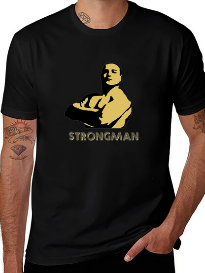 Strongman Graphic Tee - Bold Silhouette Design