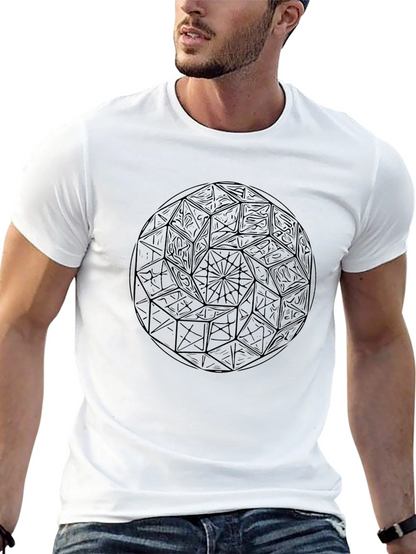 Geometric Black T-Shirt: Unique Design Casual Wear