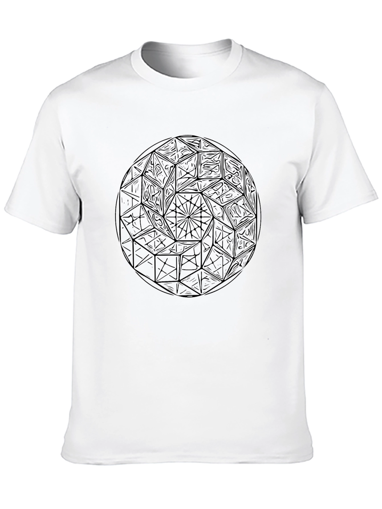 Geometric Black T-Shirt: Unique Design Casual Wear